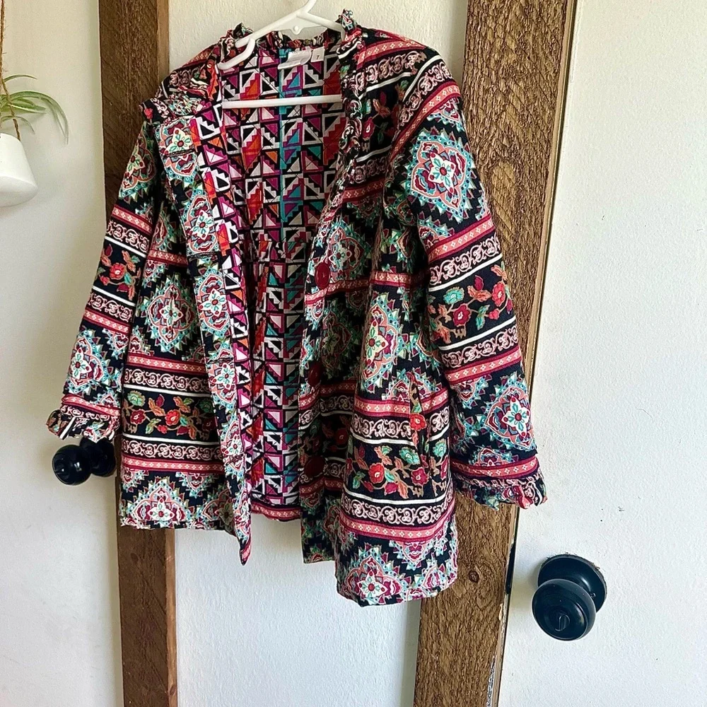 Girls Ethnic Boho Vintage Reversible Jacket size 7